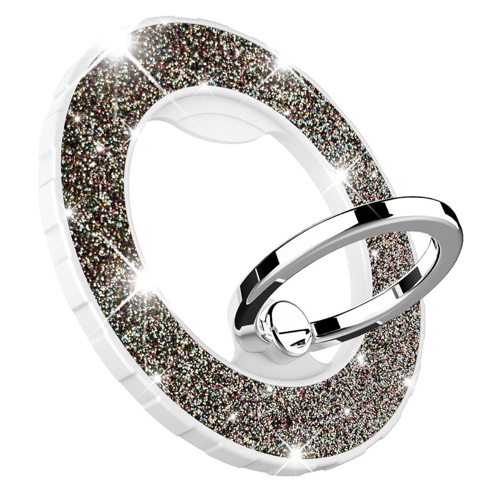 Magnetic Phone Ring Holder Unisex OS Silver Glitter MagSafe Kickstand New